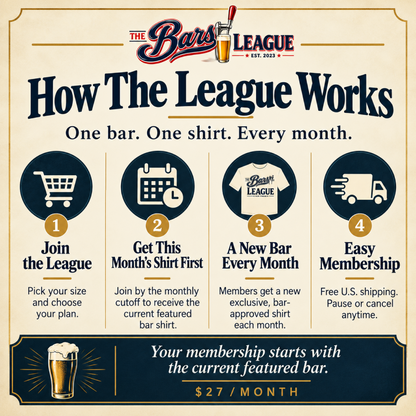 The Bars League Monthly Bar Shirt Club